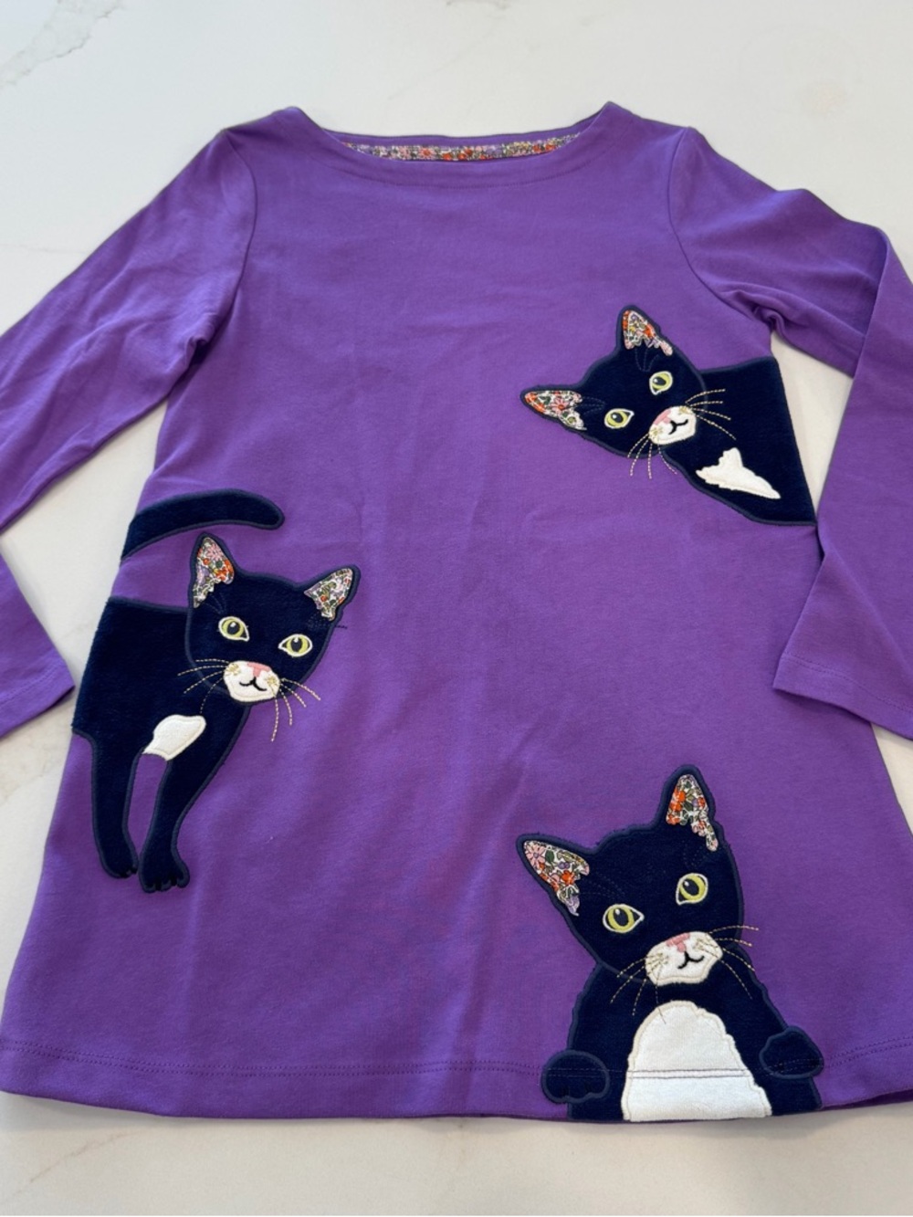 Mini Biden purple dress with cats